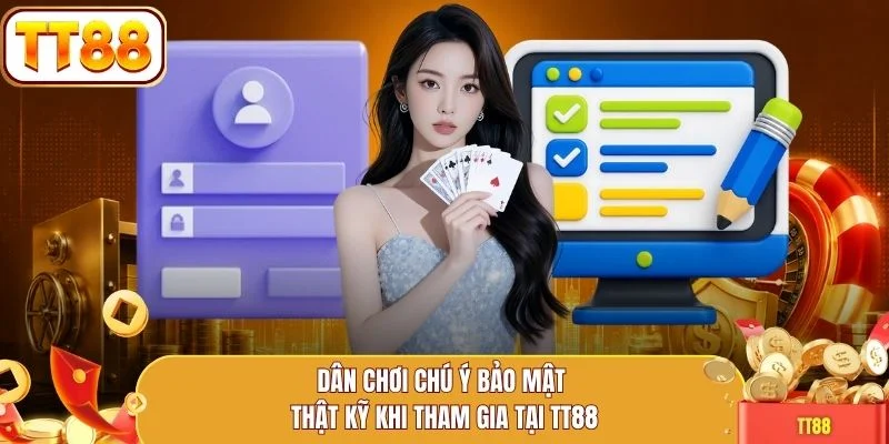 Dân chơi chú ý bảo mật thật kỹ khi tham gia tại TT88