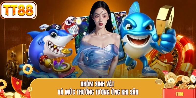 Nhóm sinh vật và mức thưởng tương ứng khi săn